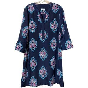 Crown & Ivy Navy Blue Medallion Dress